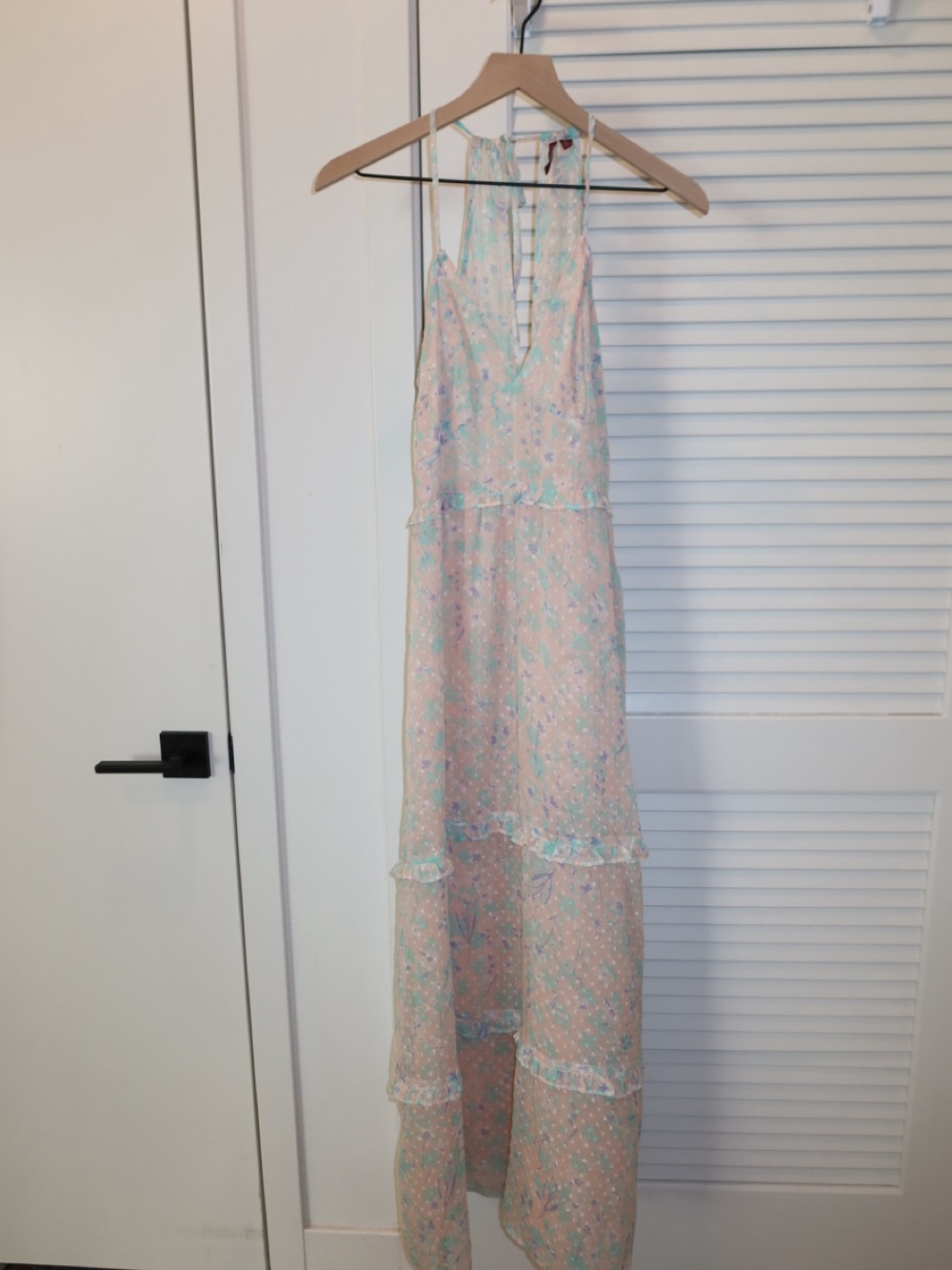 Superdry Pastel Floral Maxi Dress in Pale Pink and Mint